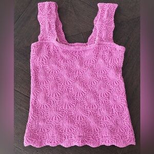 Free People Pink Textured Tank Top